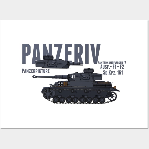 Panzer IV Ausf.F2 and F1 T-Shirt Wall Art by Panzerpicture